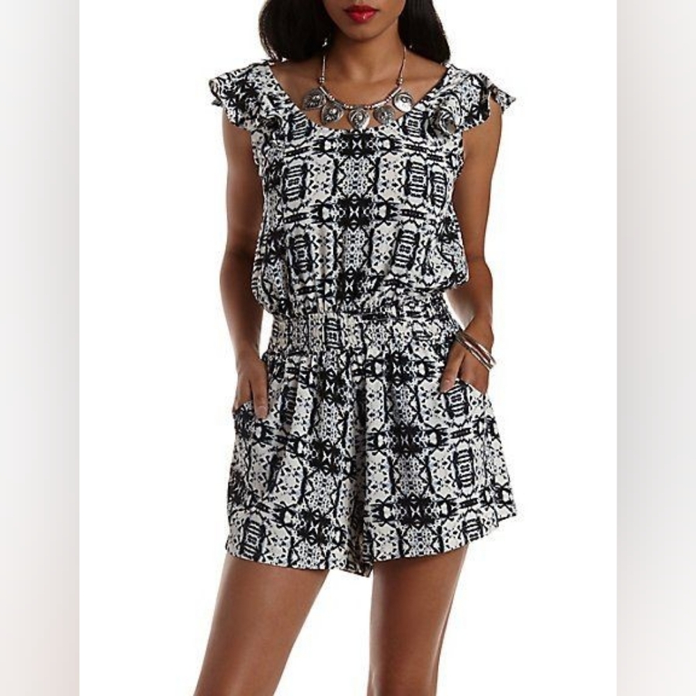 Charlotte Russe Romper Tribal Print Women's Size Medium